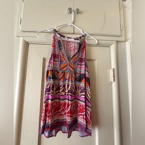 Colorful print DR2 sleeveless top, size S